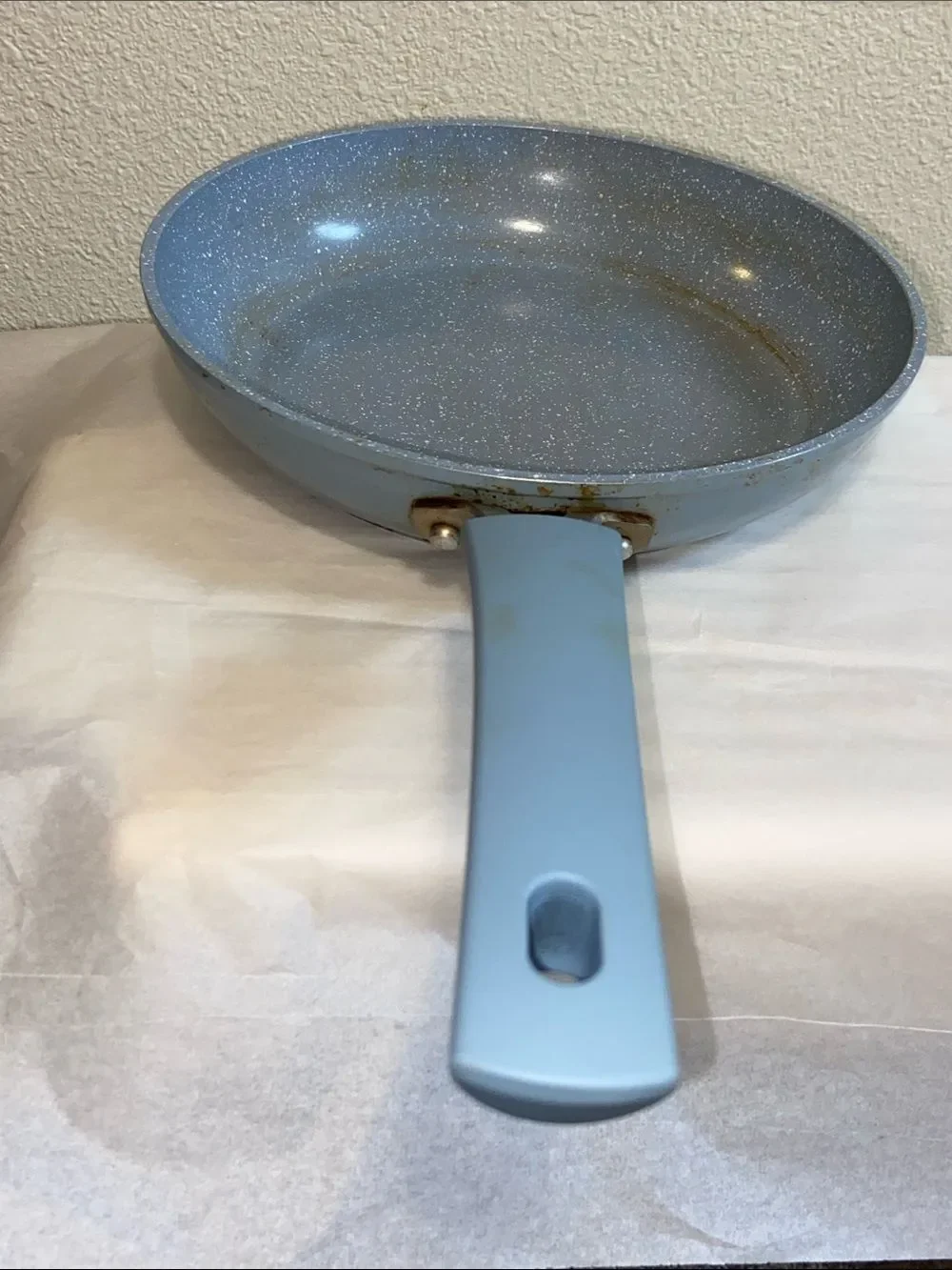 Revolution Powder Blue Nonstick Fry Pan with Soft-Touch Handle Size Medium